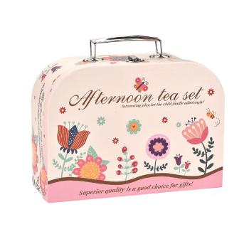 Preview: Lean Teeservice In Einem Koffer Tassen Teller Kuchen Donuts  Spielset Küche