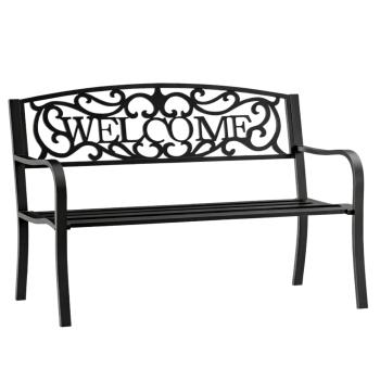 Gartenbank Sitzbank Terrasse Welcome Metall 3-Sitzer Schwarz 127 cm robust 