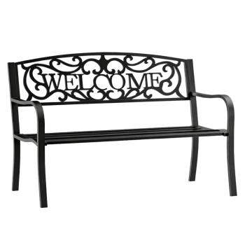 Gartenbank Sitzbank Terrasse Welcome Metall 3-Sitzer Schwarz 127 cm robust 