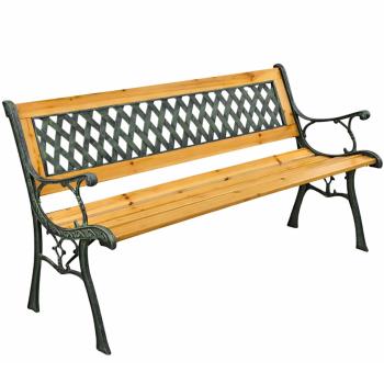 Gartenmöbel Gartenbank Holz Metall Parkbank Terasse Balkon robust 2.5 Sitzer NEU