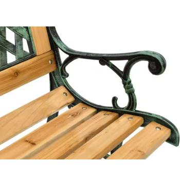 Preview: Gartenmöbel Gartenbank Holz Metall Parkbank Terasse Balkon robust 2.5 Sitzer NEU