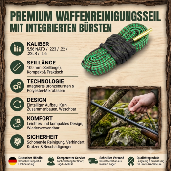 Preview: Boresnake Laufreinigungsschnur .223 .22 Cal 5,56 mm NATO Gewehr Laufreiniger