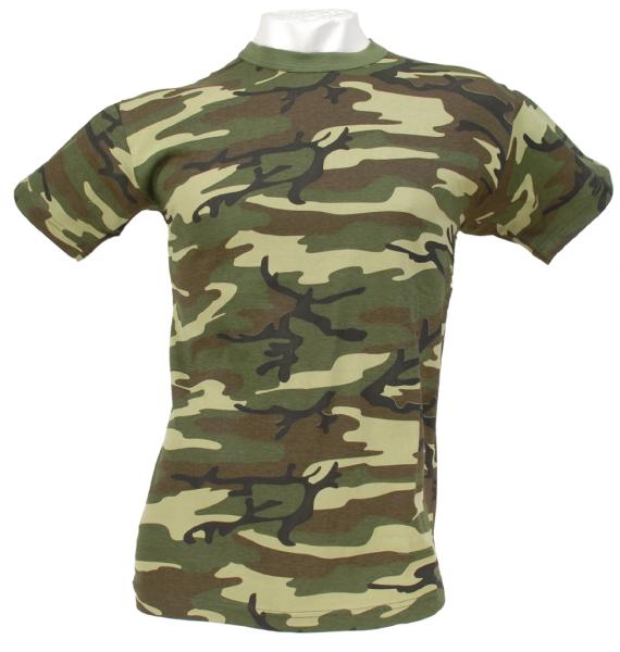 Herren US T-Shirt Woodland BW Baumwolle Basic Shirt Rundhals S-3XL