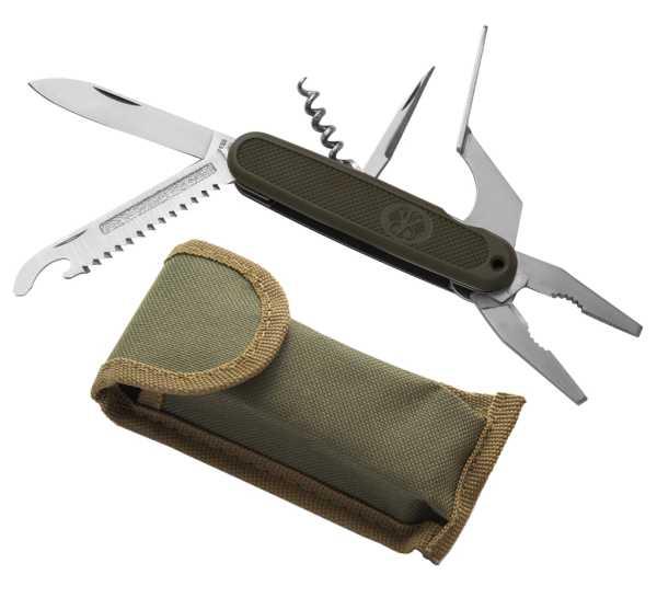 Bundeswehr Taschenmesser Mehrzweckmesser oliv mit Tasche BW Messer Zange