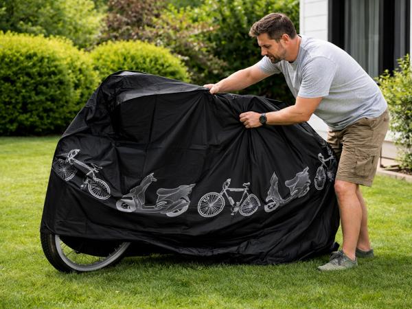 Fahrradabdeckung Wasserdicht 200x105cm Fahrrad Garagen Plane Roller Schutzhülle