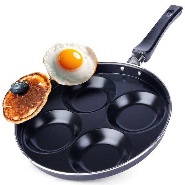 4 Mulden Pfanne Camping Wohnmobil Spiegeleier Pfannkuchen Bratpfanne Burger