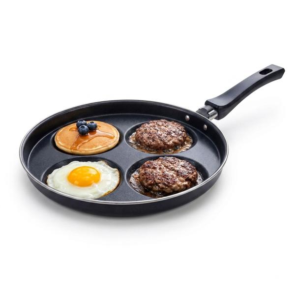 4 Mulden Pfanne Camping Wohnmobil Spiegeleier Pfannkuchen Bratpfanne Burger
