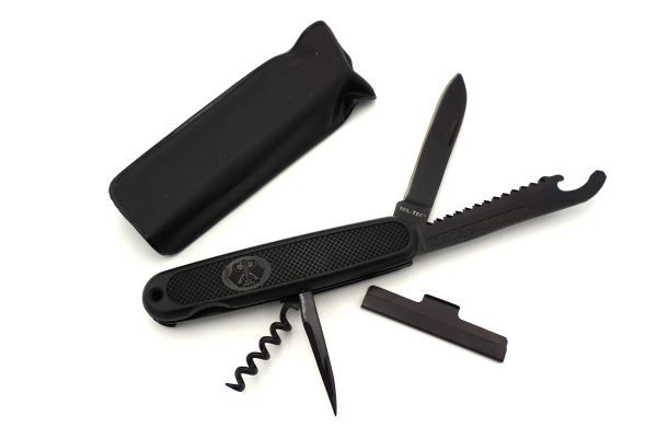 Bundeswehr Taschenmesser BW schwarz inkl Tasche 6 in 1 Outdoor Survival Messer