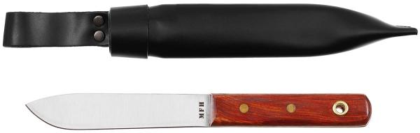 Bundeswehr Matrosenmesser Holz Griff Glattschliff Messer Lederscheide Outdoor