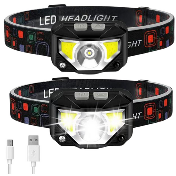 LED Stirnlampe 500lm Sensor Rotlicht USB Kopflampe Akku IP65 Angeln Joggen Profi