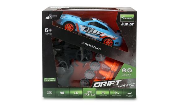 Amewi Drift Sport Car 4WD 1:24 RTR blau RC Spielzeug RC Auto