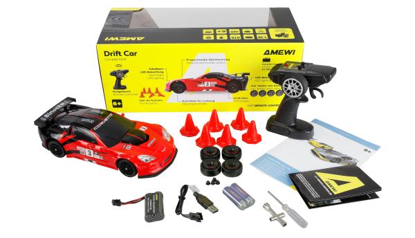 Amewi Corvette C6.R Drift Car 1:18 RTR rot RC Spielzeug RC Auto