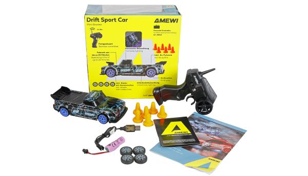 Amewi Drift Sport Car Mini-Breaker 4WD 1:24 RTR blau RC Spielzeug RC Auto