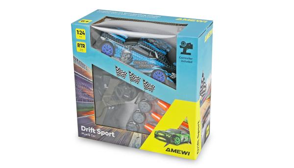 Amewi Drift Sport Muscle Car 4WD 1:24 RTR blau RC Spielzeug RC Auto