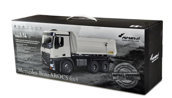 Amewi Mercedes-Benz Arocs Lkw Kipper PRO Metall V2 RTR weiß RC Spielzeug RC Auto