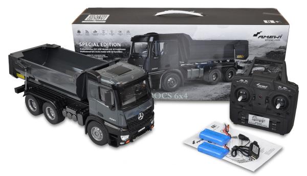 Amewi Mercedes-Benz Arocs LKW Kipper PRO Metall V2 RTR grau RC Spielzeug RC Auto