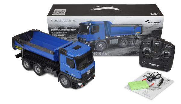 Amewi Mercedes-Benz Arocs Lizenz LKW Kipper RTR blau RC Spielzeug RC Auto