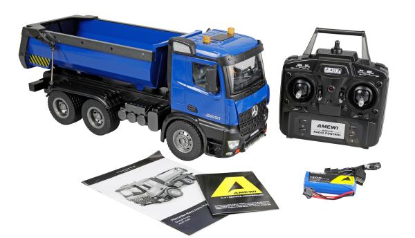Amewi Mercedes-Benz Arocs Lizenz LKW Kipper RTR blau RC Spielzeug RC Auto