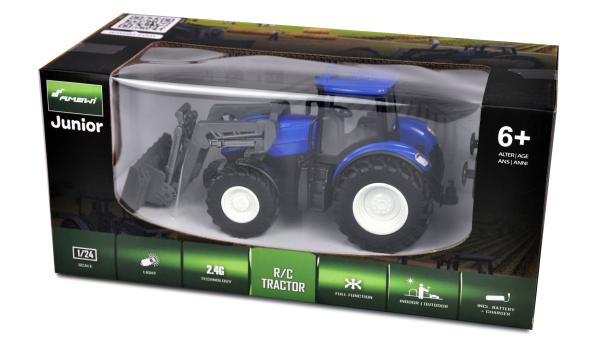 Amewi RC Traktor mit Räum-/Schiebeschild 1:24 RTR RC Spielzeug RC Auto