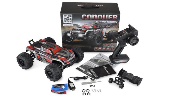 Amewi Conquer Race Truggy brushed 4WD 1:16 RTR rot RC Spielzeug RC Auto