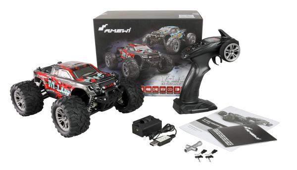 Amewi M-Land Monstertruck 48km/h 4WD 1:16 RTR rot RC Spielzeug RC Auto