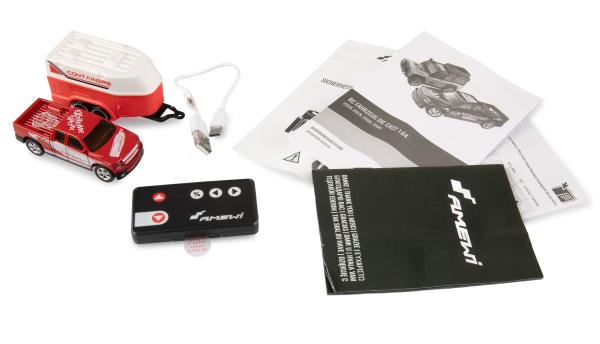 Amewi RC Pickup Die Cast mit Pferdeanhänger 1:64 RTR rot RC Fahrzeuge