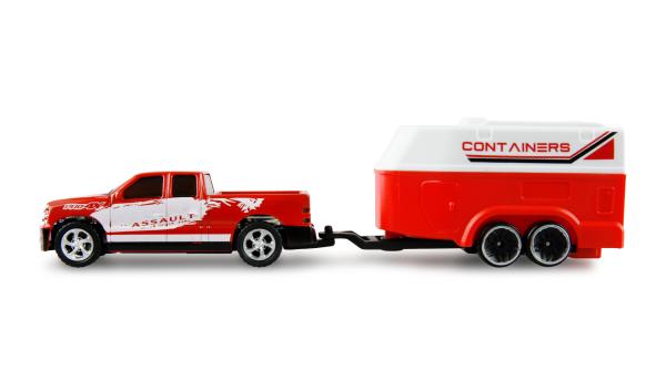 Amewi RC Pickup Die Cast mit Pferdeanhänger 1:64 RTR rot RC Fahrzeuge