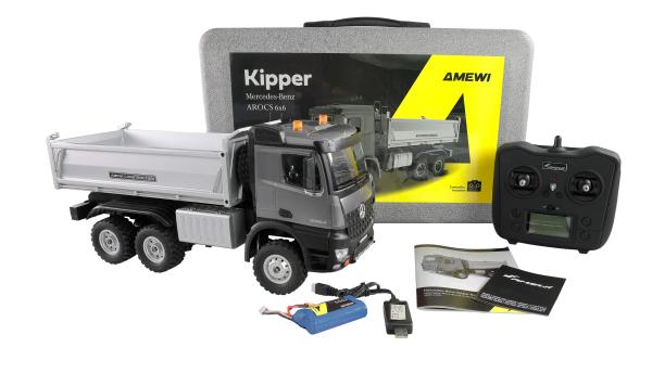 Amewi Mercedes-Benz Arocs Kipper 6x6 1:14 RTR anthrazit RC Spielzeug RC Auto