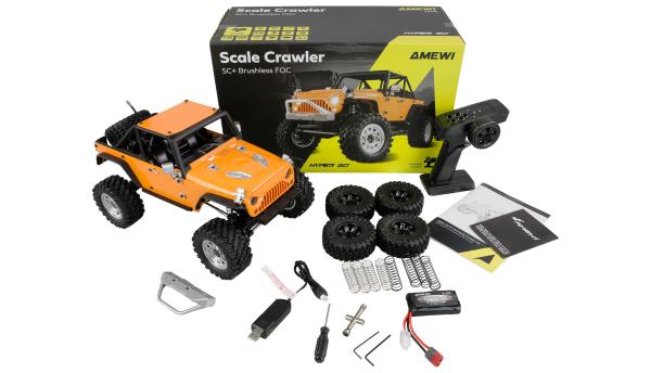 Amewi Hyper Go SC+ Scale Crawler brushless FOC 1:12 RTR gelb RC Spielzeug RC Auto