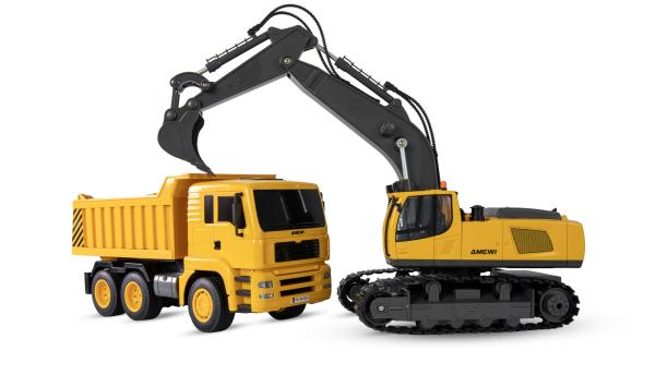 Amewi 2-in-1 Set Kettenbagger & Muldenkipper 1:18 RTR RC Spielzeug RC Auto