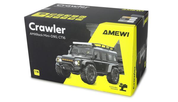 Amewi AMXRock Mini-D90 Scale Crawler 4WD 1:16 RTR gelb RC Spielzeug RC Auto