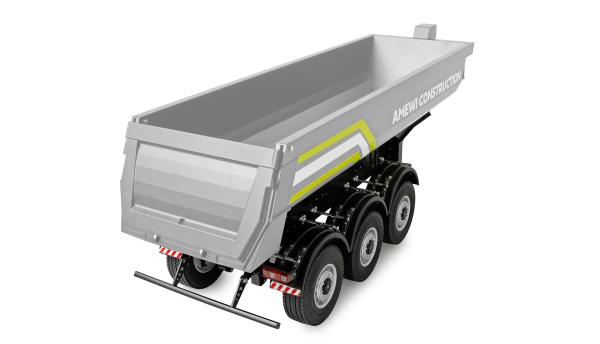 Amewi Dreiachs-Sattelauflieger mit Kippmulde aus Metall 1:14 silber RC Spielzeug RC Auto