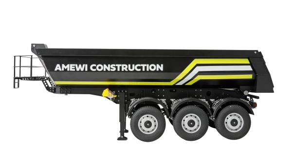 Amewi Dreiachs-Sattelauflieger mit Kippmulde aus Metall 1:14 schwarz RC Spielzeug RC Auto