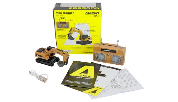 Amewi Mini-Bagger aus Metall proportional 8-Kanal 1:64 RTR RC Fahrzeuge