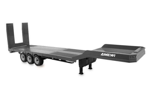 Amewi Tieflader-Sattelauflieger Dreiachser für Scania 1:18 silber Anhänger