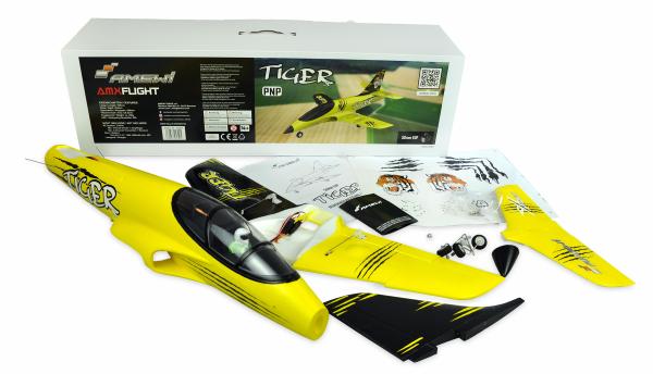 Amewi AMXFlight Tiger S Jet 55mm EDF PNP gelb RC Flugzeug RC Modell