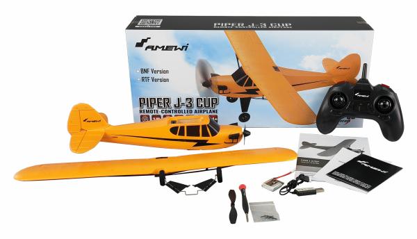 Amewi Piper J-3 Cup mit Gyro 3-Kanal RTF gelb RC Flugzeug RC Modell