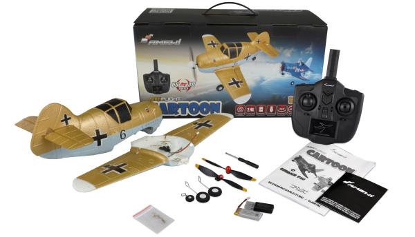 Amewi AMXFlight Cartoon BF-109 4-Kanal 3D/6G RTF RC Flugzeug RC Modell Militär