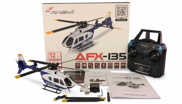 Amewi AFX-135 Polizei Helikopter 4-Kanal 6G RTF RC Hubschrauber Rc Modell