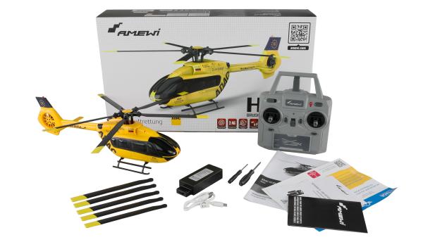 Amewi ADAC H145 Helikopter Brushless 6-Kanal 6G RTF RC Hubschrauber Modell