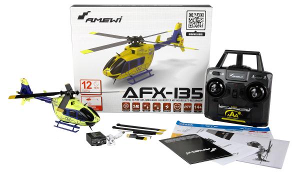 Amewi AFX-135 Alpine Air Ambulance Helikopter 4-Kanal 6G RTF RC Hubschrauber