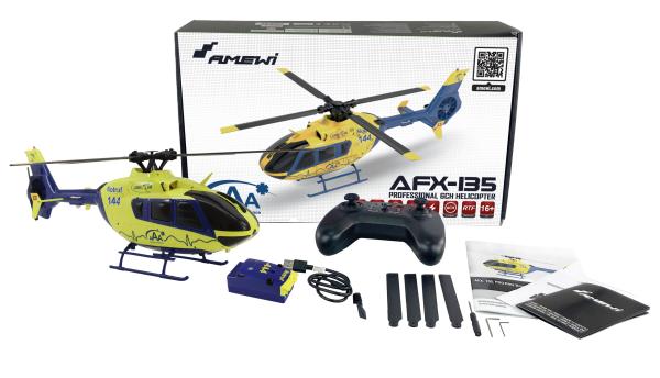 Amewi AFX-135 PRO Alpine Air Ambulance Helikopter 6-Kanal 6G RTF RC Hubschrauber