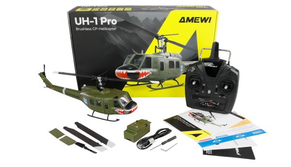 Amewi UH-1 PRO brushless CP-Helikopter 6-Kanal 6G RTF RC Hubschrauber Modell