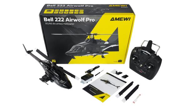 Amewi Bell 222 Airwolf Pro Helikopter 6-Kanal 3D/6G RTF RC Hubschrauber Modell