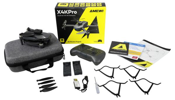 Amewi AMXFlight X4KPro Brushless-Drohne mit Kamera inkl. 2 Akkus RC Multikopter