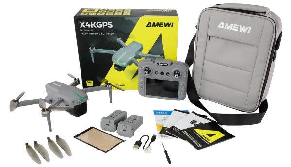 Amewi AMXFlight X4KGPS Brushless-Drohne mit 3D-Gimbal & 4K Kamera inkl. 2 Akkus