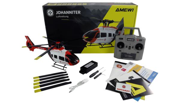 Amewi Johanniter H145 Helikopter Brushless 6-Kanal 6G RTF RC Hubschrauber Modell