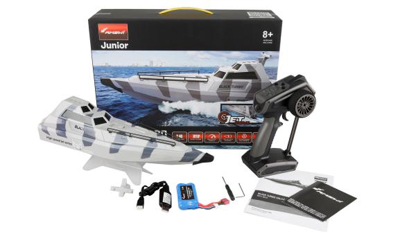 Amewi Black Turbo Militärboot mit Jetantrieb 420mm RTR camouflage-grau RC Boot RC Modell