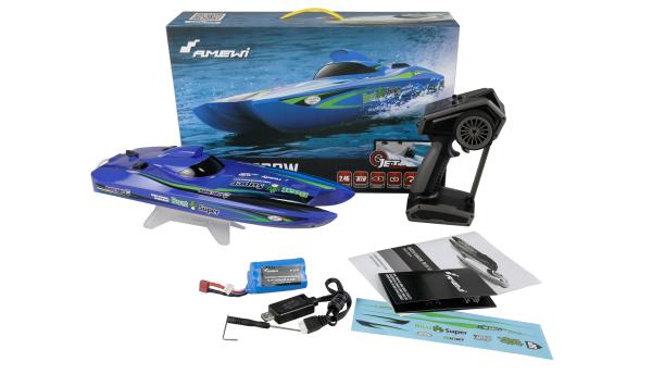 Amewi Blue Arrow Katamaran brushless Jetantrieb 400mm RTR RC Boot RC Modell