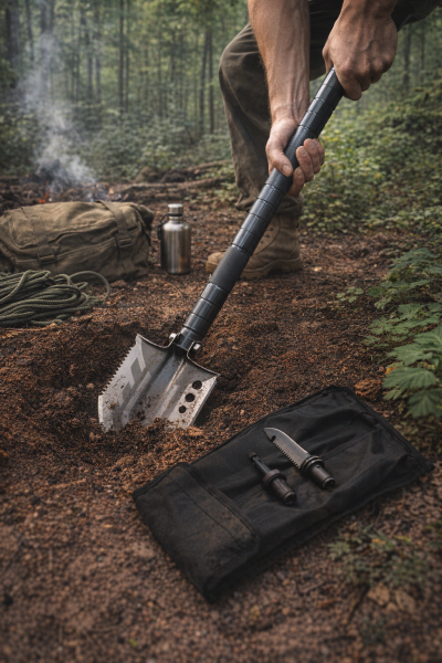 16-in-1 Militär Klappschaufel 68cm Survival Outdoor Multitool Spaten Camping